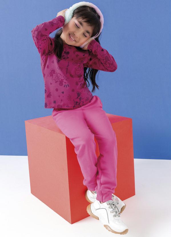 Disney - Blusa Feminina de Cotton Infantil Rosa 2