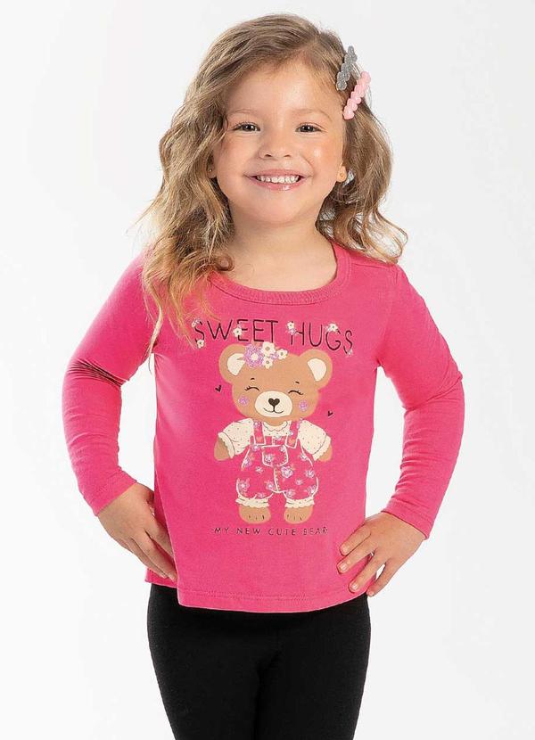 Cativa Kids - Blusa Feminina Infantil com Estampa Rosa