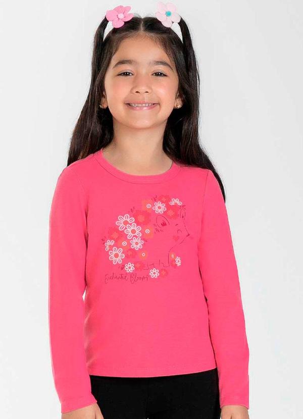 Cativa Kids - Blusa Feminina Infantil com Estampa Rosa