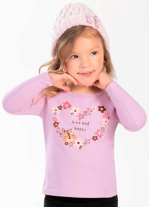 Cativa Kids - Blusa Feminina Infantil com Glitter Lilas