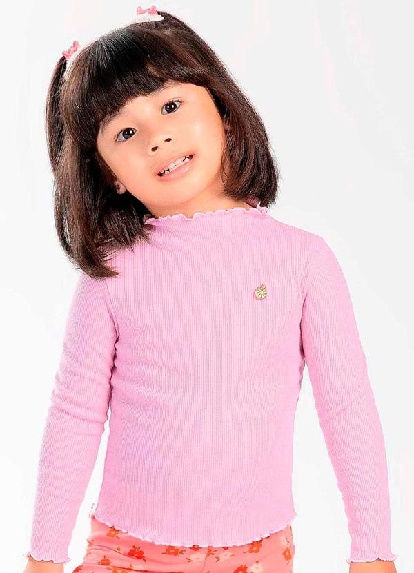 Cativa Kids - Blusa Feminina Infantil com Pingente Lilas