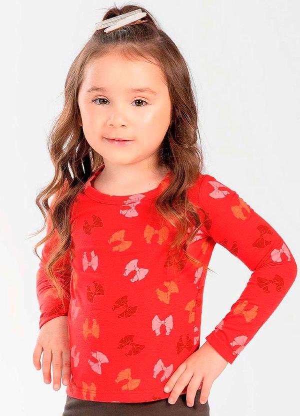 Cativa Kids - Blusa Feminina Infantil Estampada Vermelho