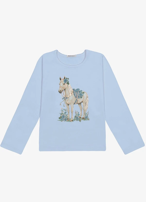 Trick Nick - Blusa Feminina Infantil Manga Longa Azul 1