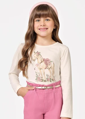 Trick Nick - Blusa Feminina Infantil Manga Longa Bege - TRICK NICK