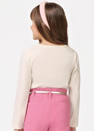 Trick Nick - Blusa Feminina Infantil Manga Longa Bege - TRICK NICK