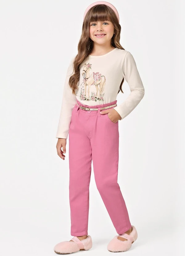 Trick Nick - Blusa Feminina Infantil Manga Longa Bege 3