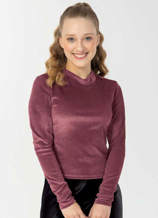 Bjoe - Blusa Feminina Juvenil de Veludo Rosa