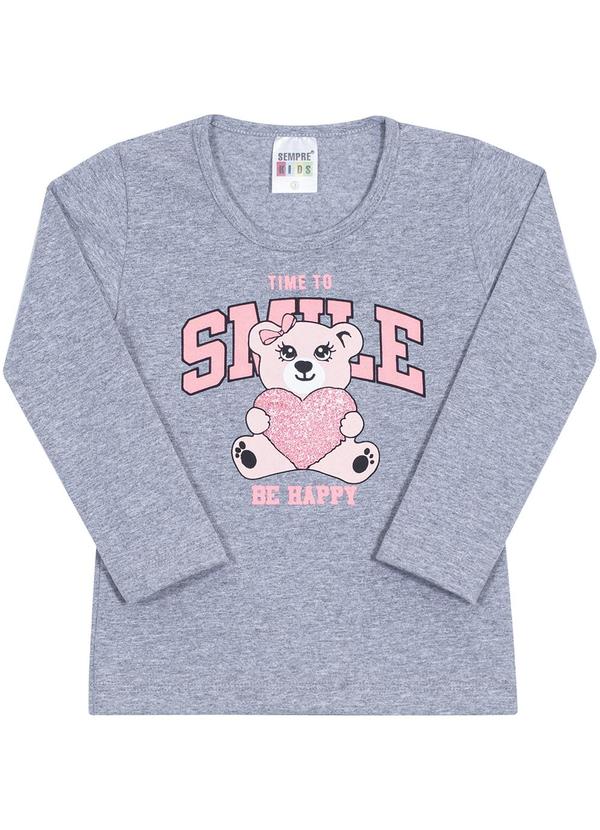 Sempre Kids - Blusa Feminino Funny Day Cinza