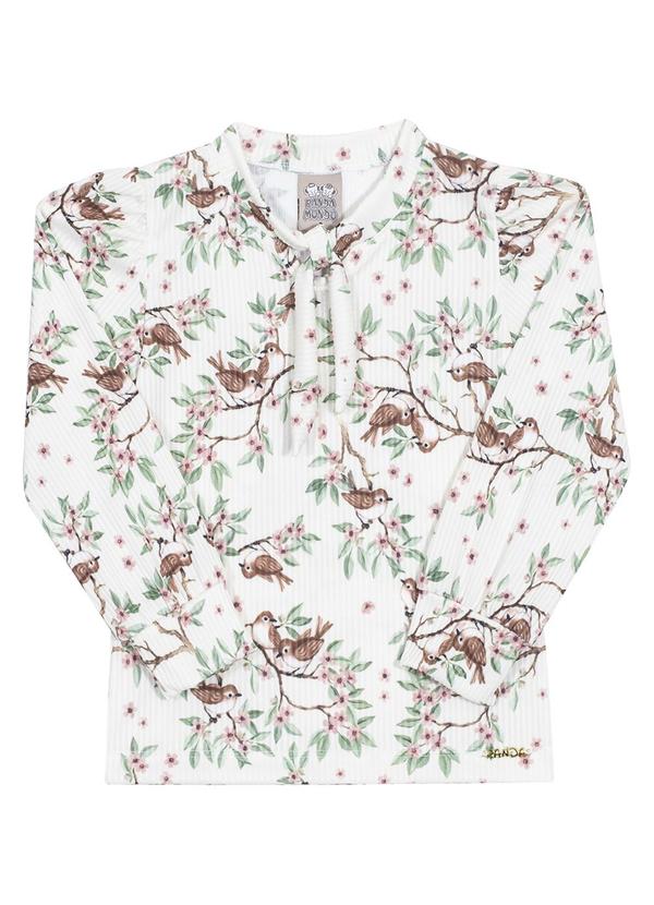 Randa Mundu - Blusa Feminino Malha Brisa Canelada Branco 3