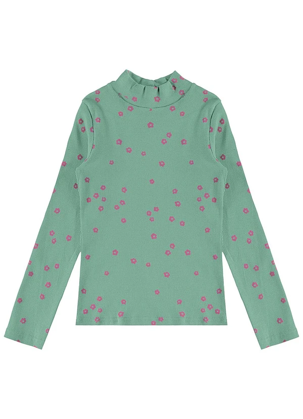 Malwee Kids - Blusa Floral Ribana Conforto Verde