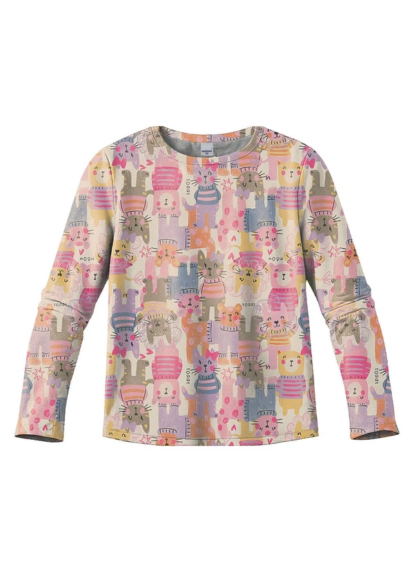 Malwee Kids - Blusa Gatinhos em Cotton Off White