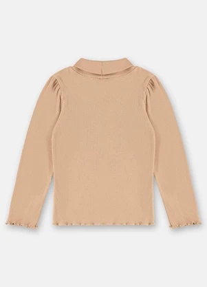 Up Baby - Blusa Gola Alta em Ribana Marrom - UP BABY