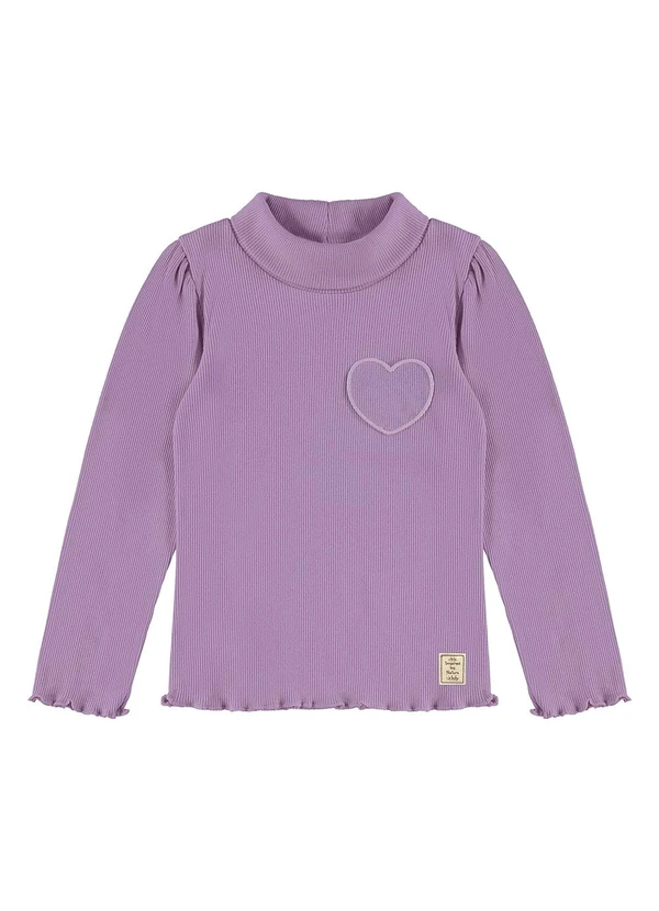 Up Baby - Blusa Gola Alta em Ribana Roxo