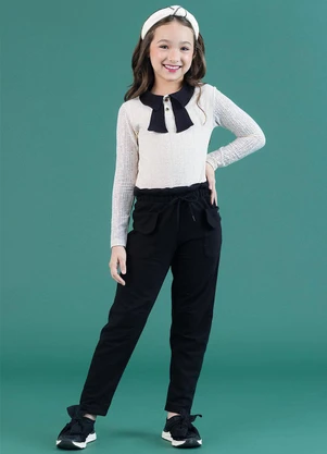 Soft Bonni - Blusa Gola Laço Infantil Off White - SOFT BONNI