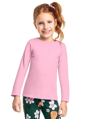 Bee Loop - Blusa Infantil Básica em Meia Malha Rosa - BEE LOOP