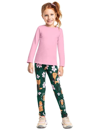 Bee Loop - Blusa Infantil Básica em Meia Malha Rosa - BEE LOOP