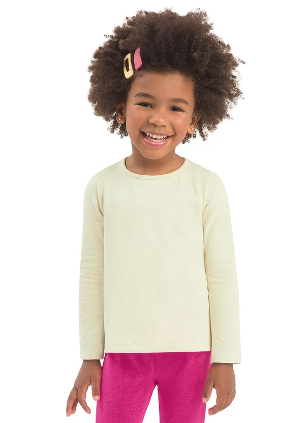 Duduka - Blusa Infantil Básica Longa Bege