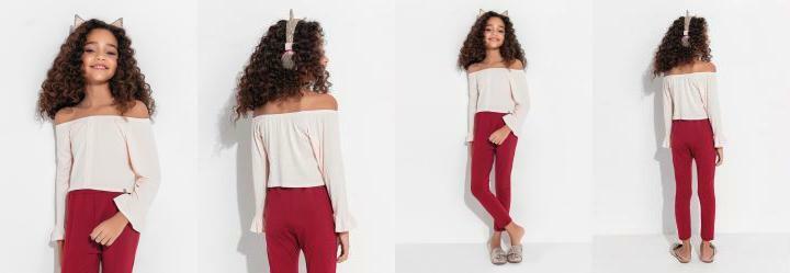 Blusa Infantil Bege com Botes Decorativos