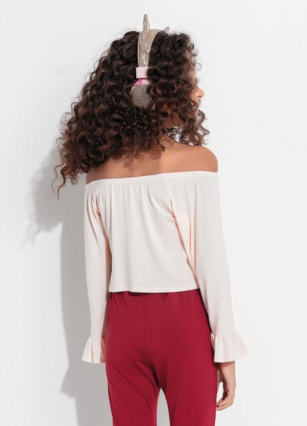 Queima Estoque - Blusa Infantil Bege com Botões Decorativos 2