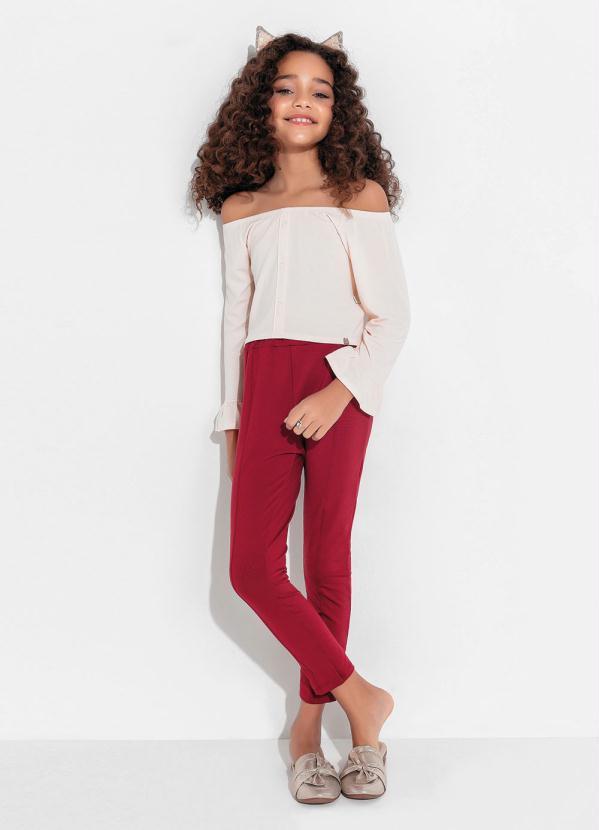 Queima Estoque - Blusa Infantil Bege com Botões Decorativos 3