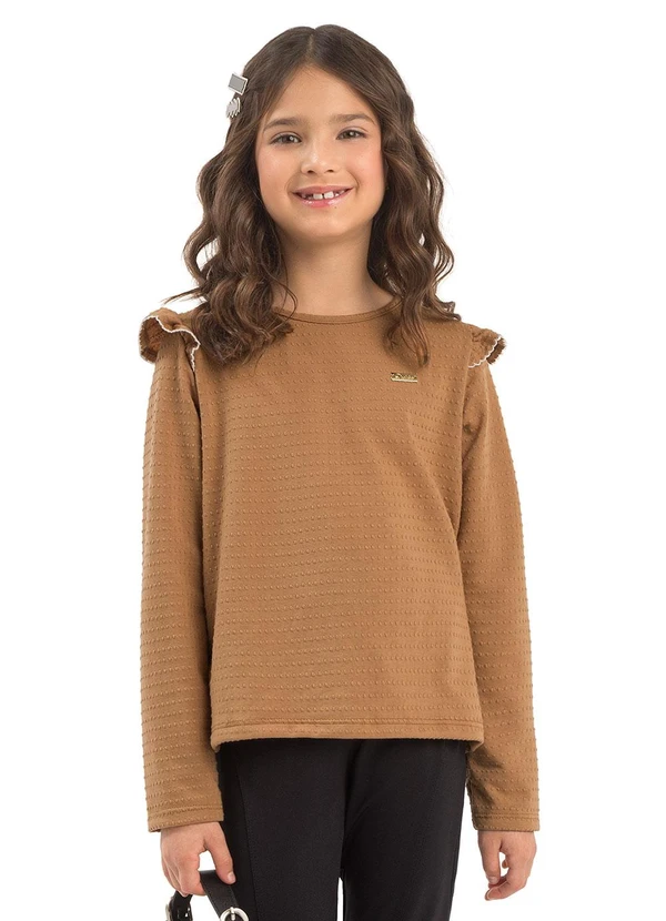 Duduka - Blusa Infantil com Babado Bege