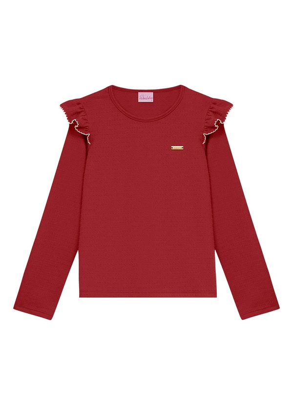 Duduka - Blusa Infantil com Babado Bordô
