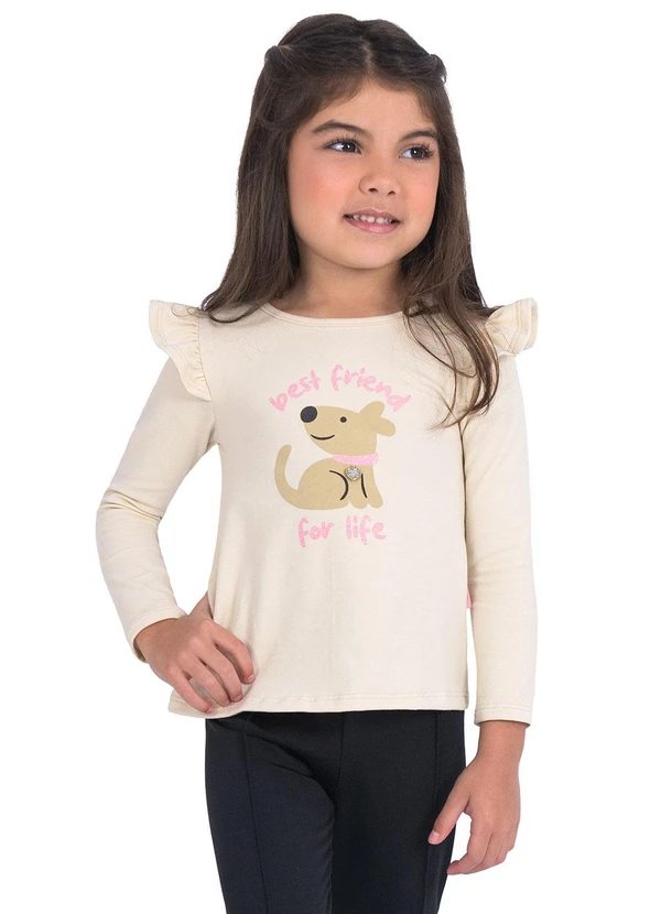 Duduka - Blusa Infantil com Babado Branco