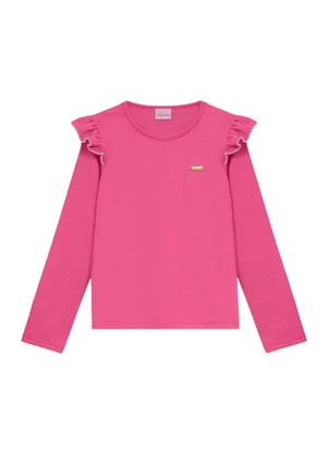 Duduka - Blusa Infantil com Babado Rosa - DUDUKA
