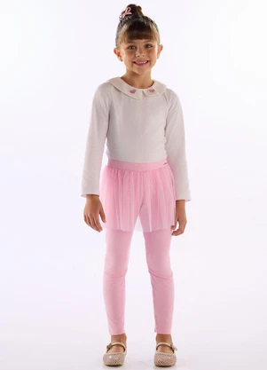 Quimby - Blusa Infantil com Gola Coração Branco - QUIMBY