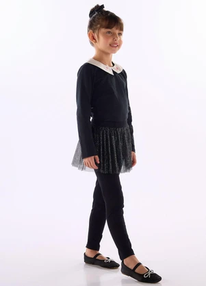 Quimby - Blusa Infantil com Gola Coração Preto - QUIMBY