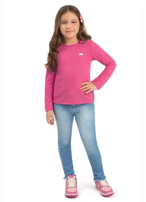 Duduka - Blusa Infantil com Plaquinha Rosa - DUDUKA