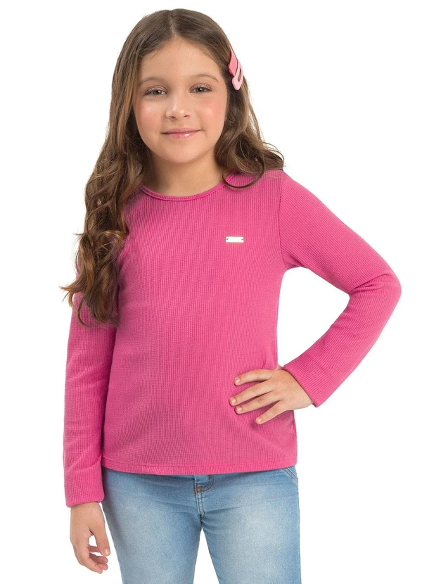 Duduka - Blusa Infantil com Plaquinha Rosa