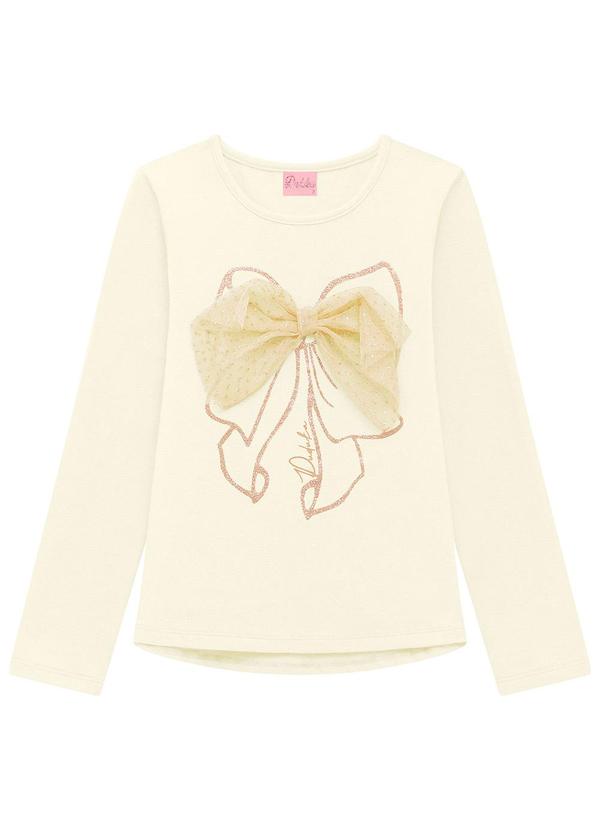 Duduka - Blusa Infantil e Aplique Bege