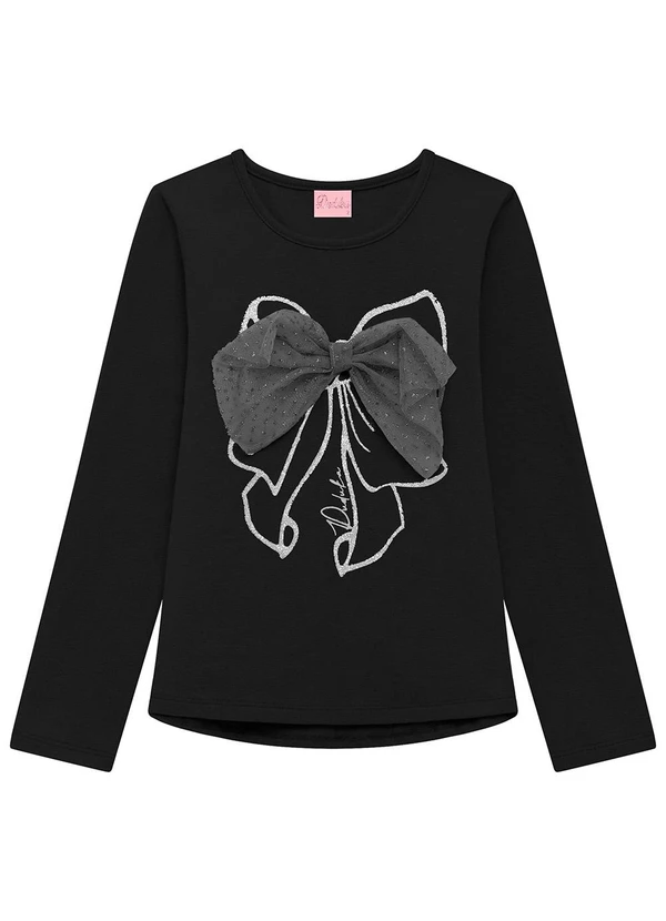 Duduka - Blusa Infantil e Aplique Preto