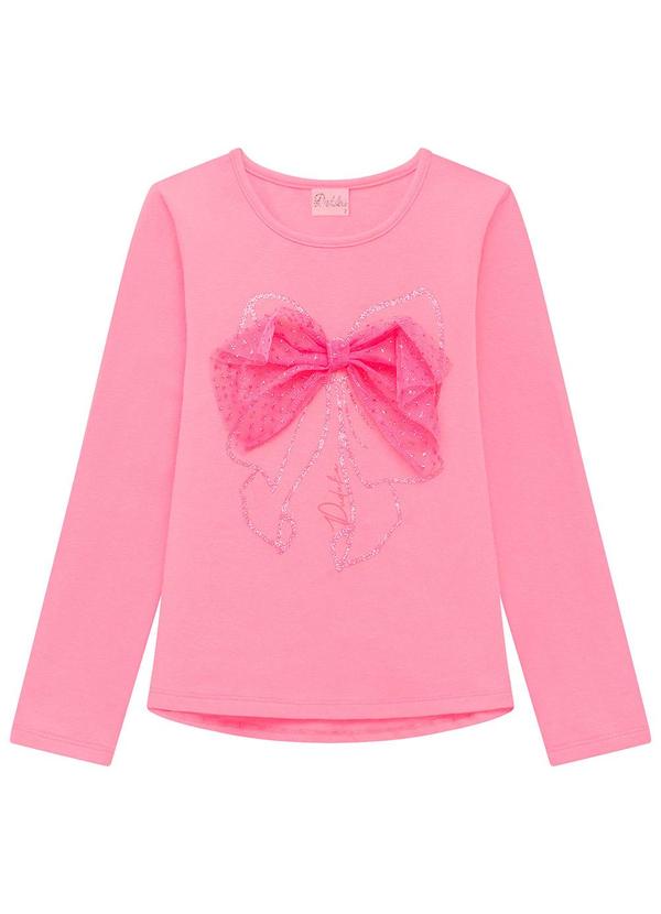 Duduka - Blusa Infantil e Aplique Rosa 