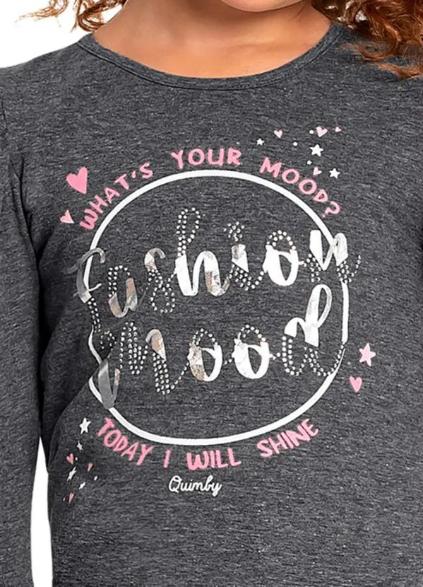 Quimby - Blusa Infantil em Cotton Cinza 3