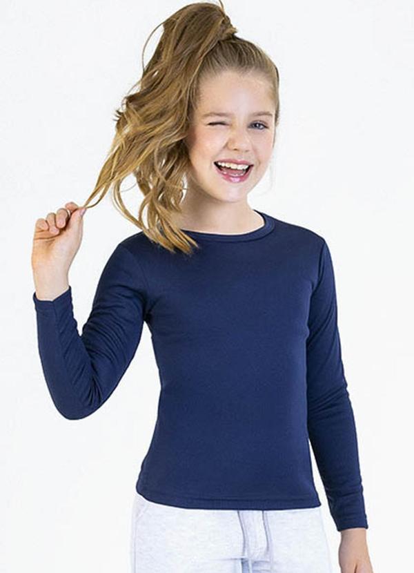 Soft Bonni - Blusa Infantil em Malha Térmica Azul