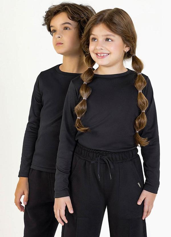 Soft Bonni - Blusa Infantil em Malha Térmica Preto 2