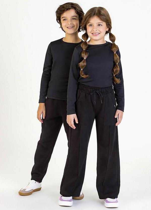 Soft Bonni - Blusa Infantil em Malha Térmica Preto 1
