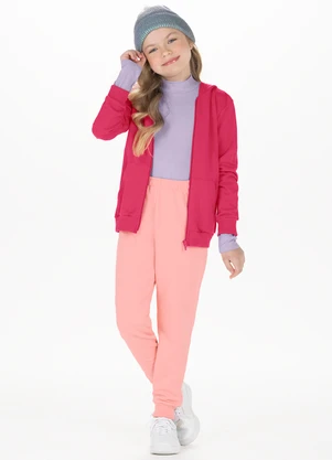 Alakazoo - Blusa Infantil em Moletom sem Felpa Roxo - ALAKAZOO