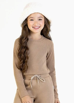 Soft Bonni - Blusa Infantil em Punho Bege - SOFT BONNI