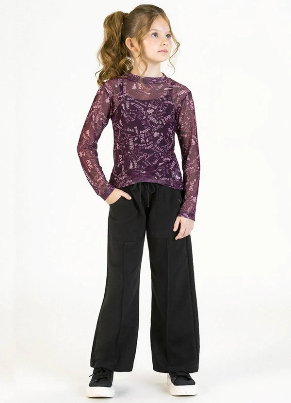 Soft Bonni - Blusa Infantil em Tule e Viscolycra Roxo 2