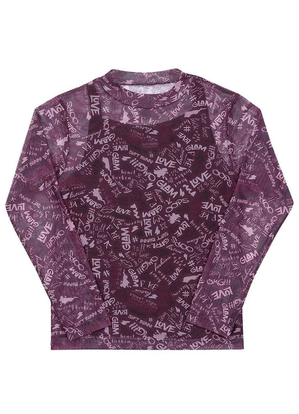 Soft Bonni - Blusa Infantil em Tule e Viscolycra Roxo 3