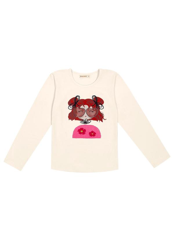Trick Nick - Blusa Infantil Feminina Manga Longa Bege
