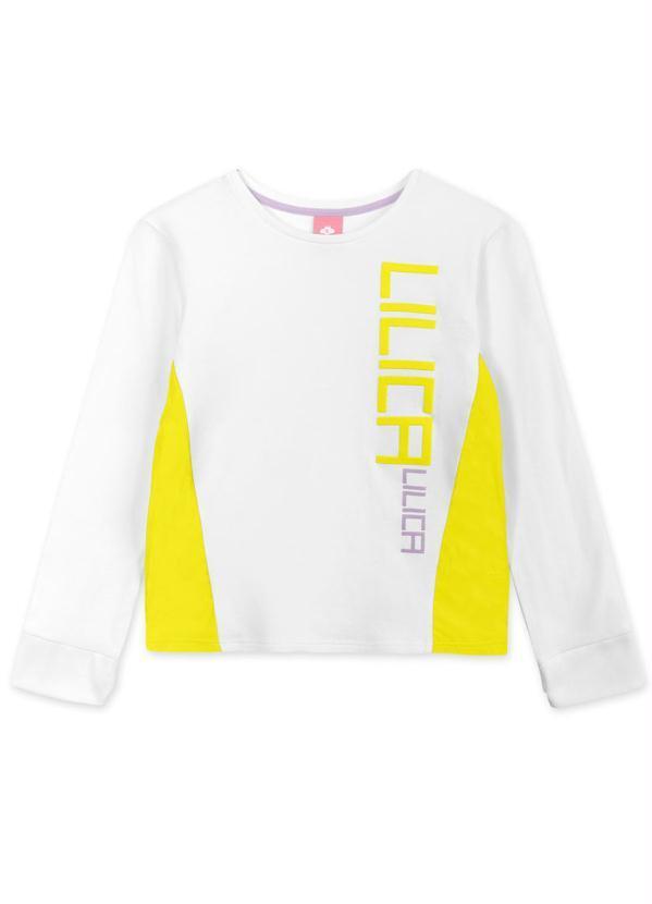Lilica Ripilica - Blusa Infantil Menina Manga Longa Branco