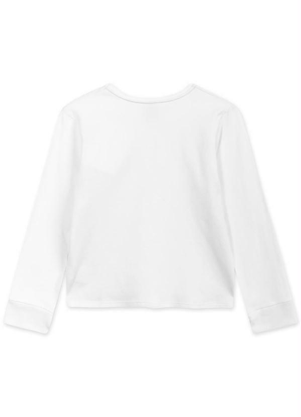 Lilica Ripilica - Blusa Infantil Menina Manga Longa Branco