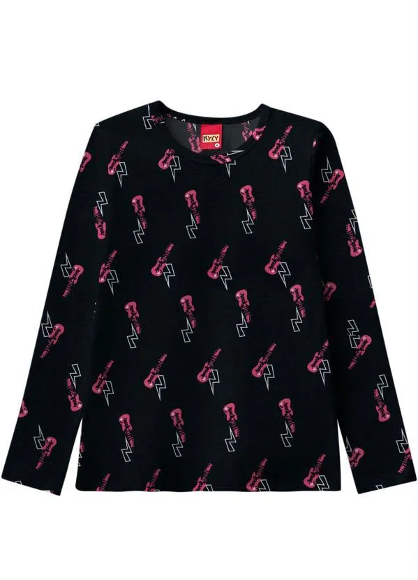 Kyly - Blusa Infantil MeninaPreto
