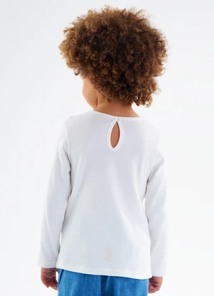 Up Baby - Blusa Infantil Feminina Ribana Branco - UP BABY