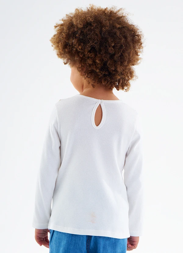 Up Baby - Blusa Infantil Feminina Ribana Branco 2