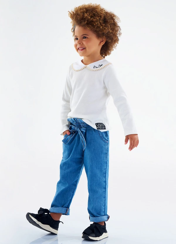 Up Baby - Blusa Infantil Feminina Ribana Branco 3